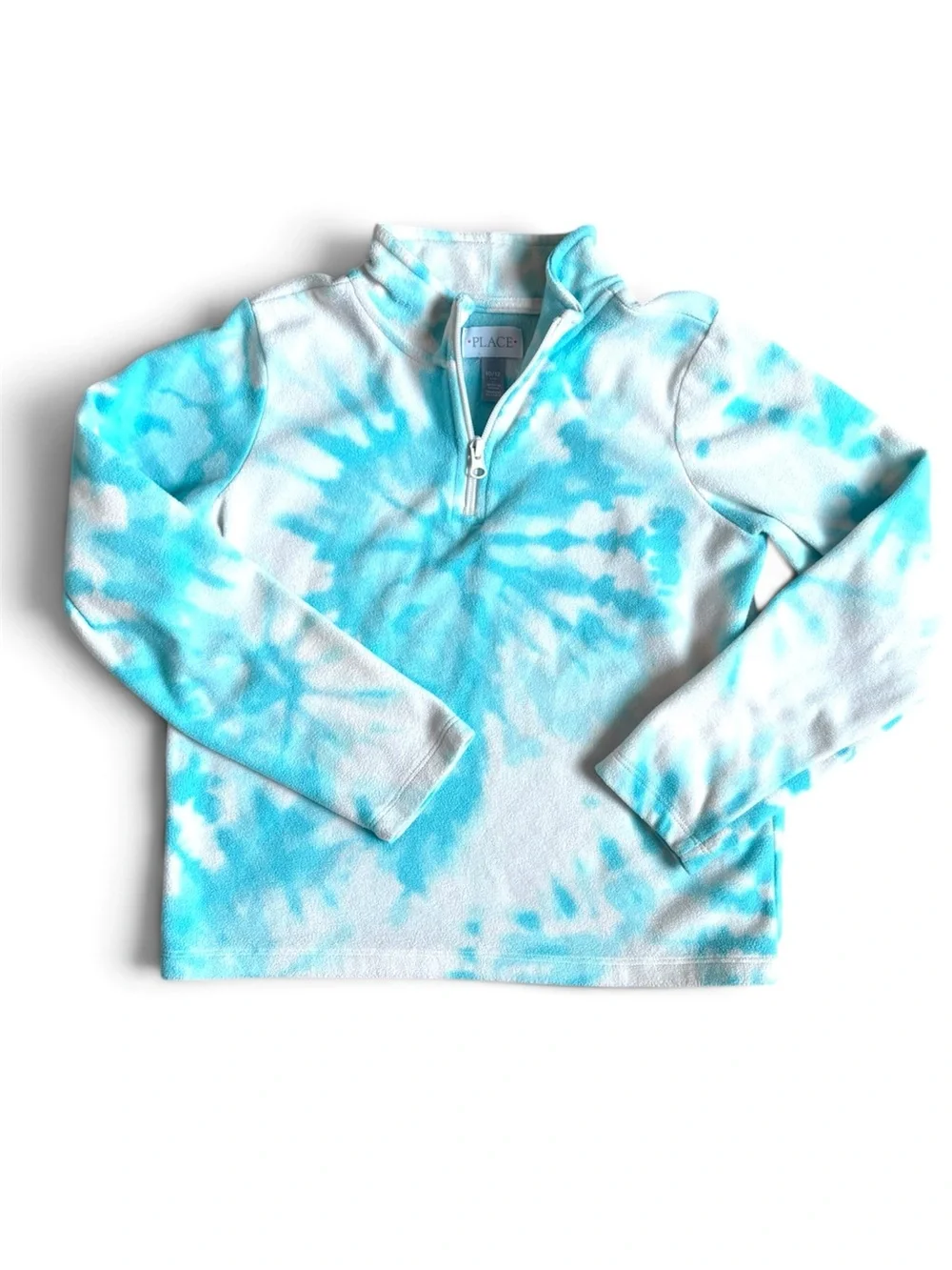 The Children's Place White and Light Blue Tie-Dye Fleece